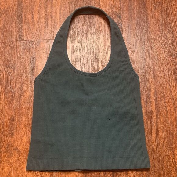 Vuori Tops - Vuori Simplicity Halter Top Beryl Ribbed Blue/Green Sleeveless Shirt Sz XS